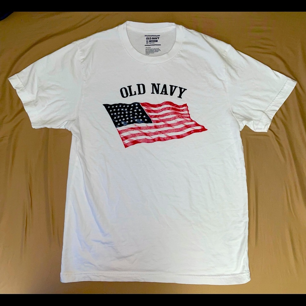 Old Navy American Flag Graphic T-Shirt White